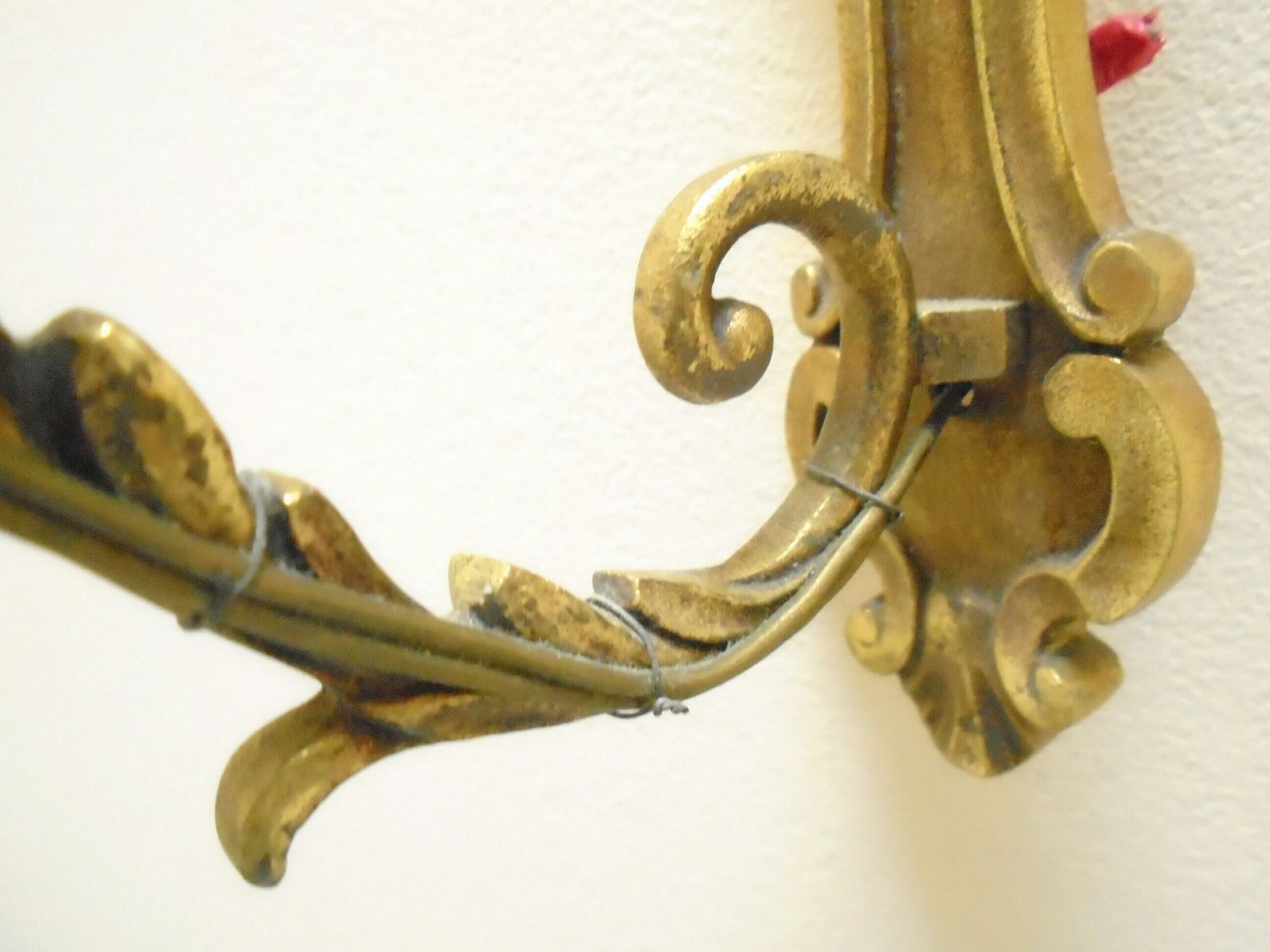 Single Arm Antique French Bronze Wall Candle Sconce, Art Nouveau Candle Holders, Electric Wall Sconce photo Lighting