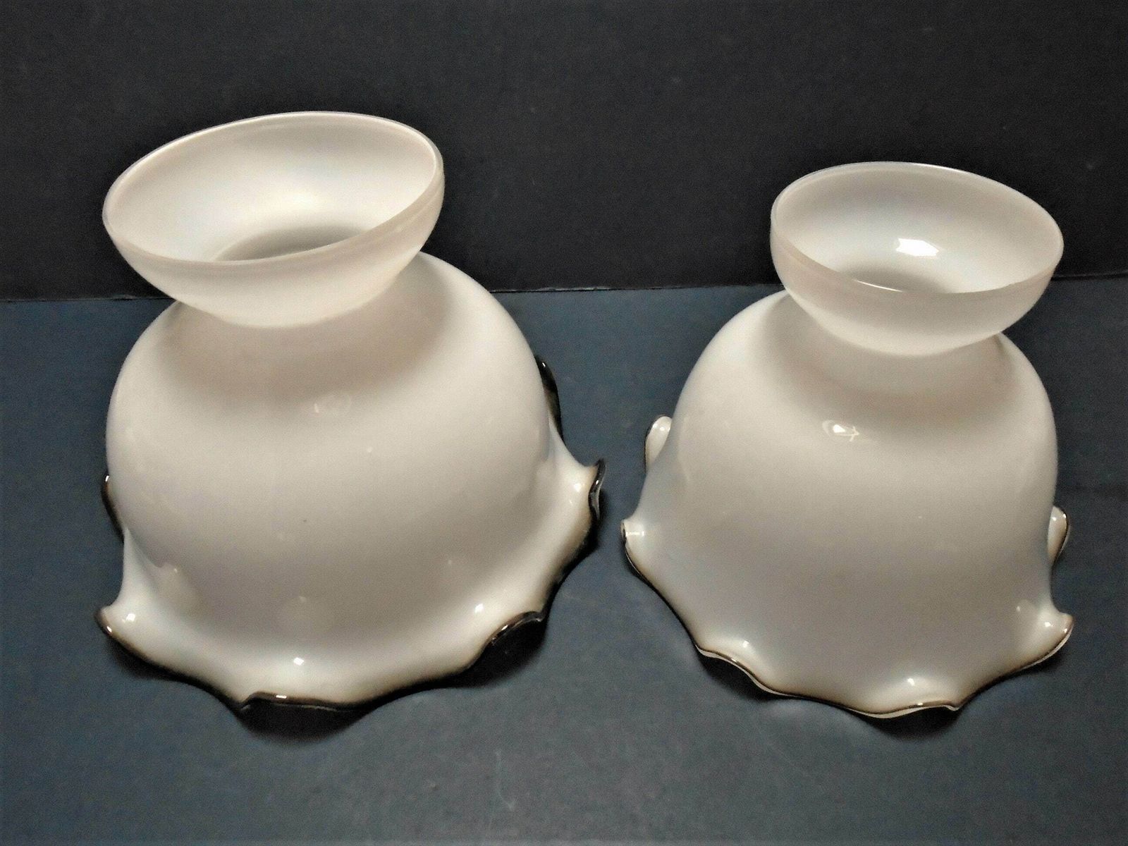 3 Available Vintage French White Opaque Glass Lampshade, Mid Century Decor photo furniture