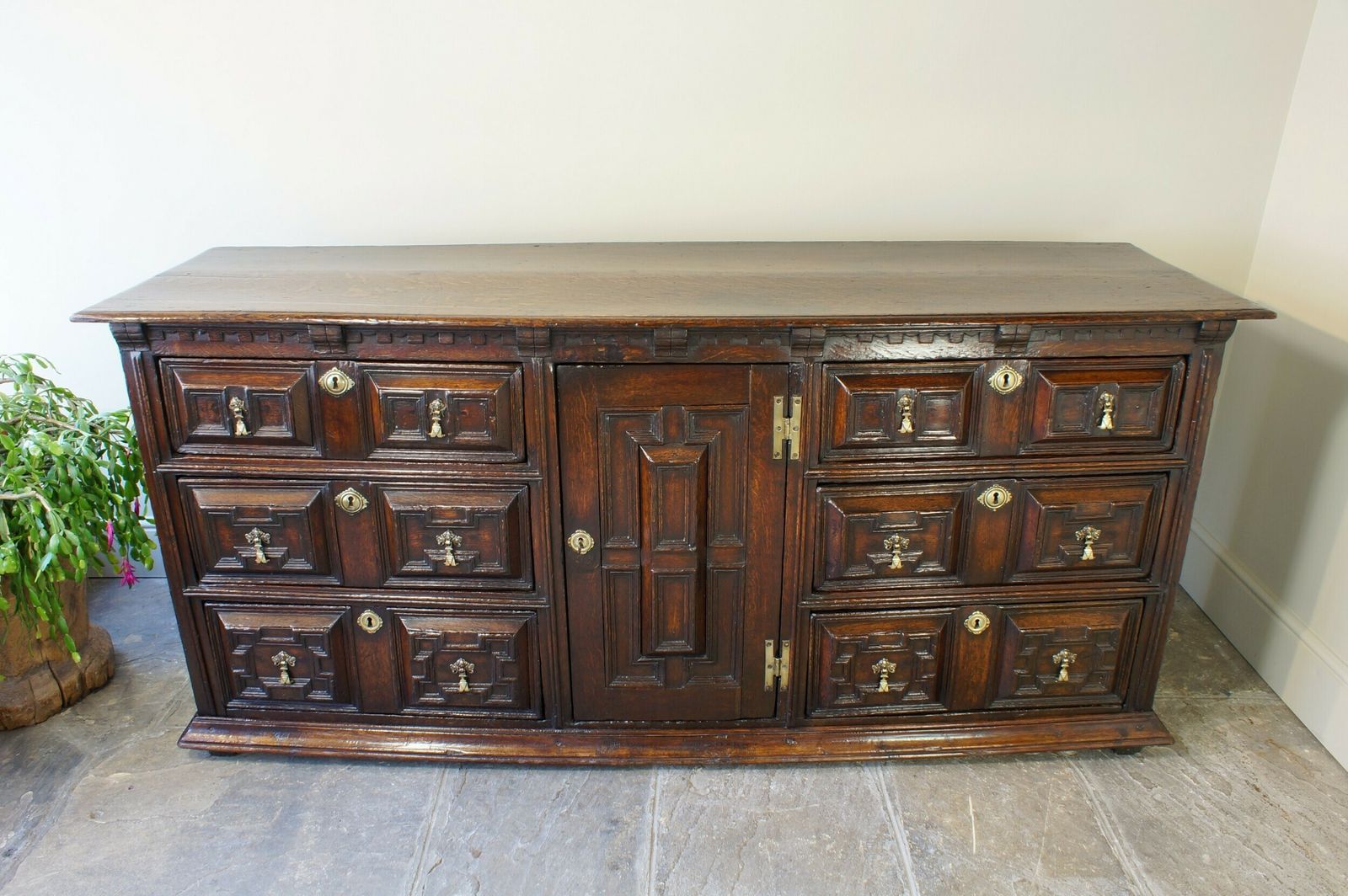 17th Century Oak Cushion Moulded Dresser Base photo for sale