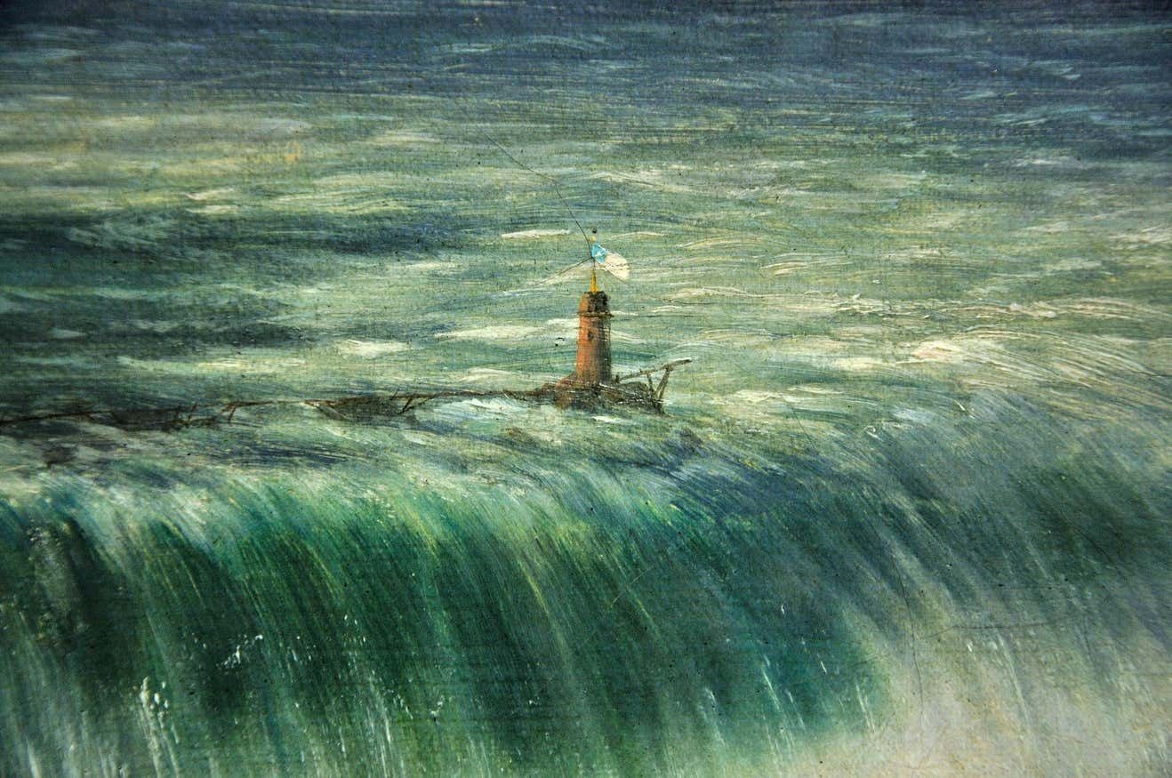 Art Alexandre Le Bihan 1839 To  1924. Niagara Falls. Framed Large Landscape Oil Painting. Circa 1870 French Artist. Ontario & New York State. photo