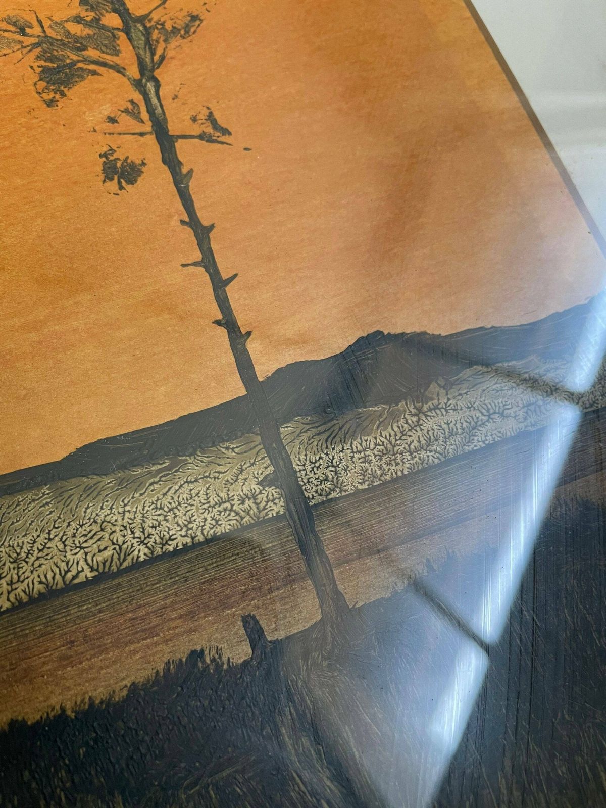 John Ridgewell 1937 2004 Oil Painting On Paper Original Orange Sunset Beautiful Artwork photo 200.0