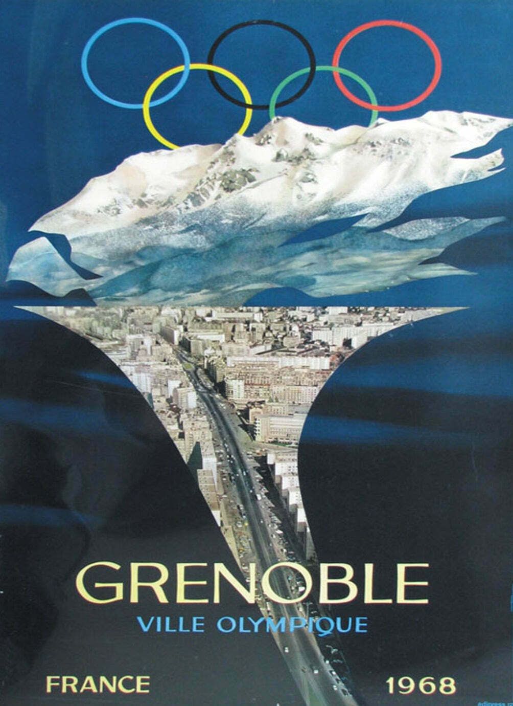 1968 Winter Olympic Games Grenoble Original Vintage Poster