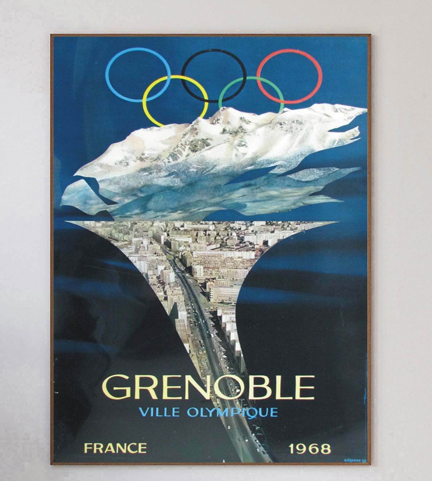 1968 Winter Olympic Games Grenoble Original Vintage Poster photo 324.0
