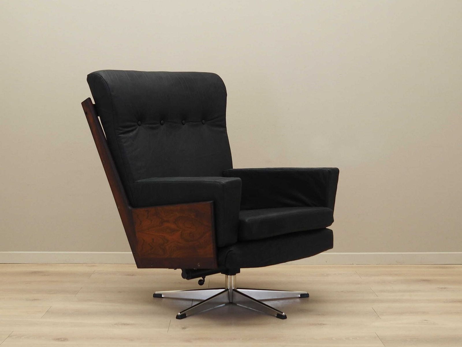Office Leather Armchair, Danish Design, 1970s, Production: Denmark photo vintage
