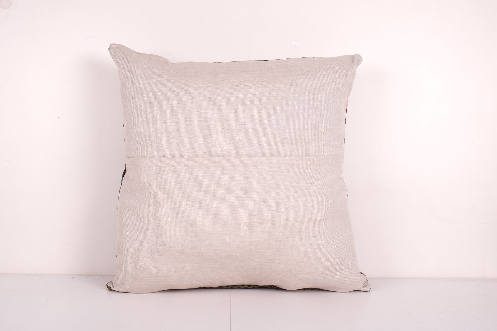 Geometric Turkish Kilim Pillow Cover, Anatolian Kilim Square Pillow Cover, Unique Patterned Throw Pillow 28'' X 28'' photo for sale