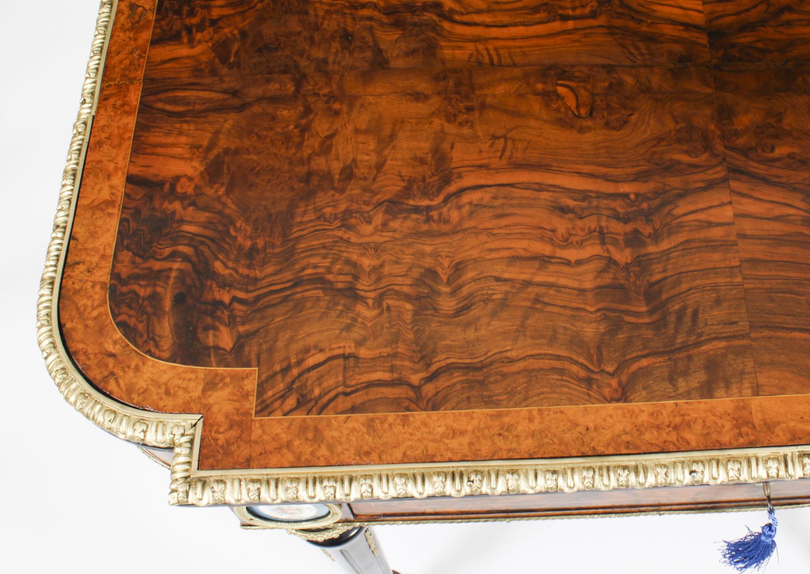 Antique French Burr Walnut Sevres & Ormolu Mounted Writing Desk   19th C photo 2450.0