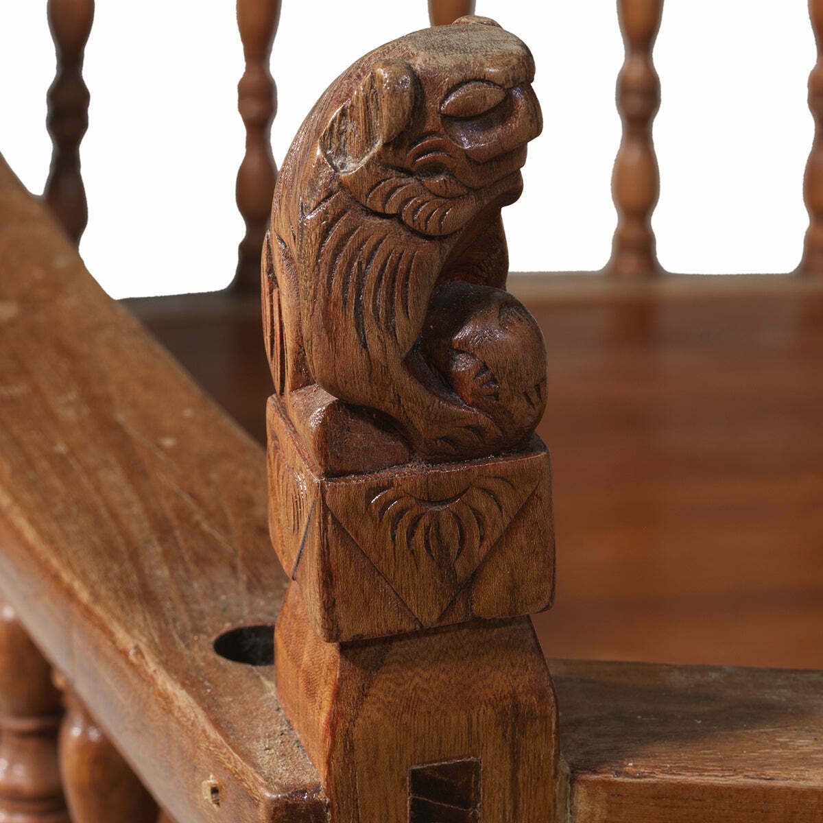Wooden Carved Rocking Cradle photo furniture