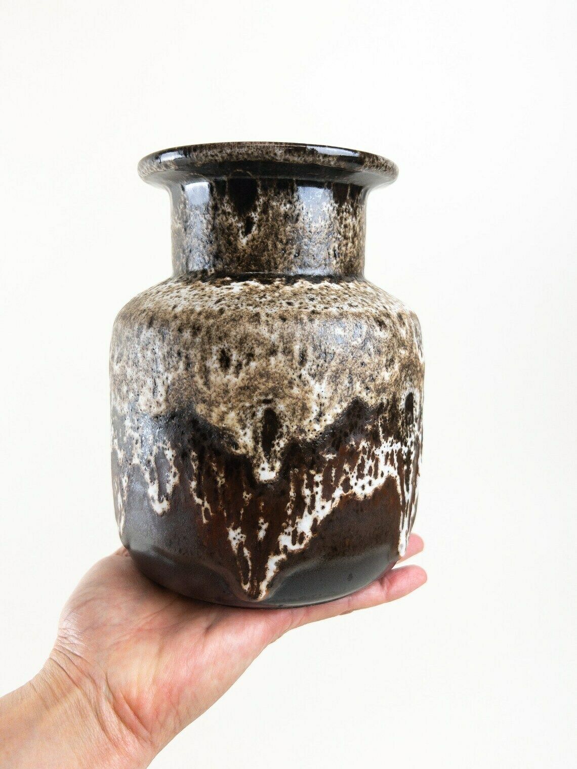 Fat Lava Vase  West German Pottery  Ruscha Art Ceramic Vase  Earthtones Ceramic Vase photo for sale