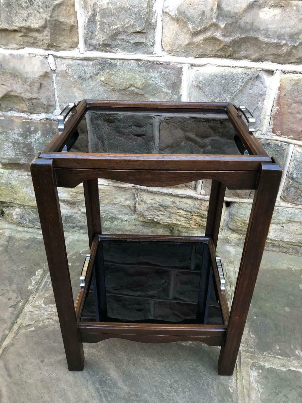 Antique Oak Butlers Tray Top Table