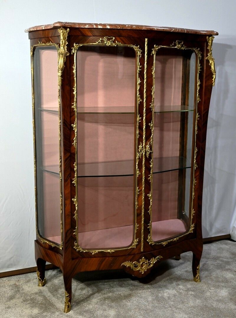 Showcase 2 Doors In Rosewood, Louis XV Style, Napoleon III Period,  Mid 19th Century photo furniture