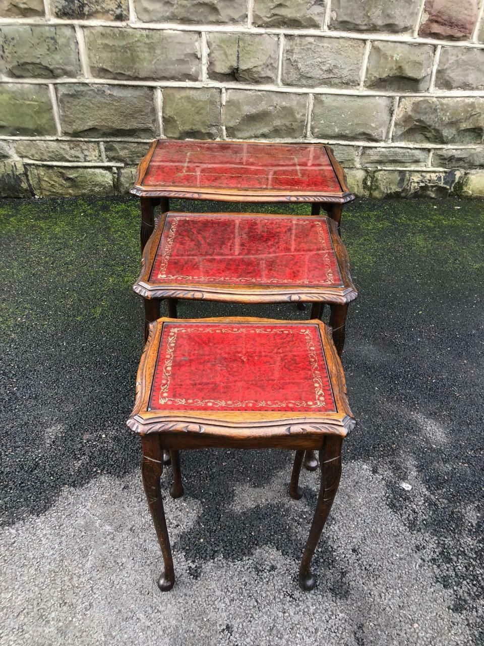 Antique Mahogany Nest Of 3 Tables photo vinterior