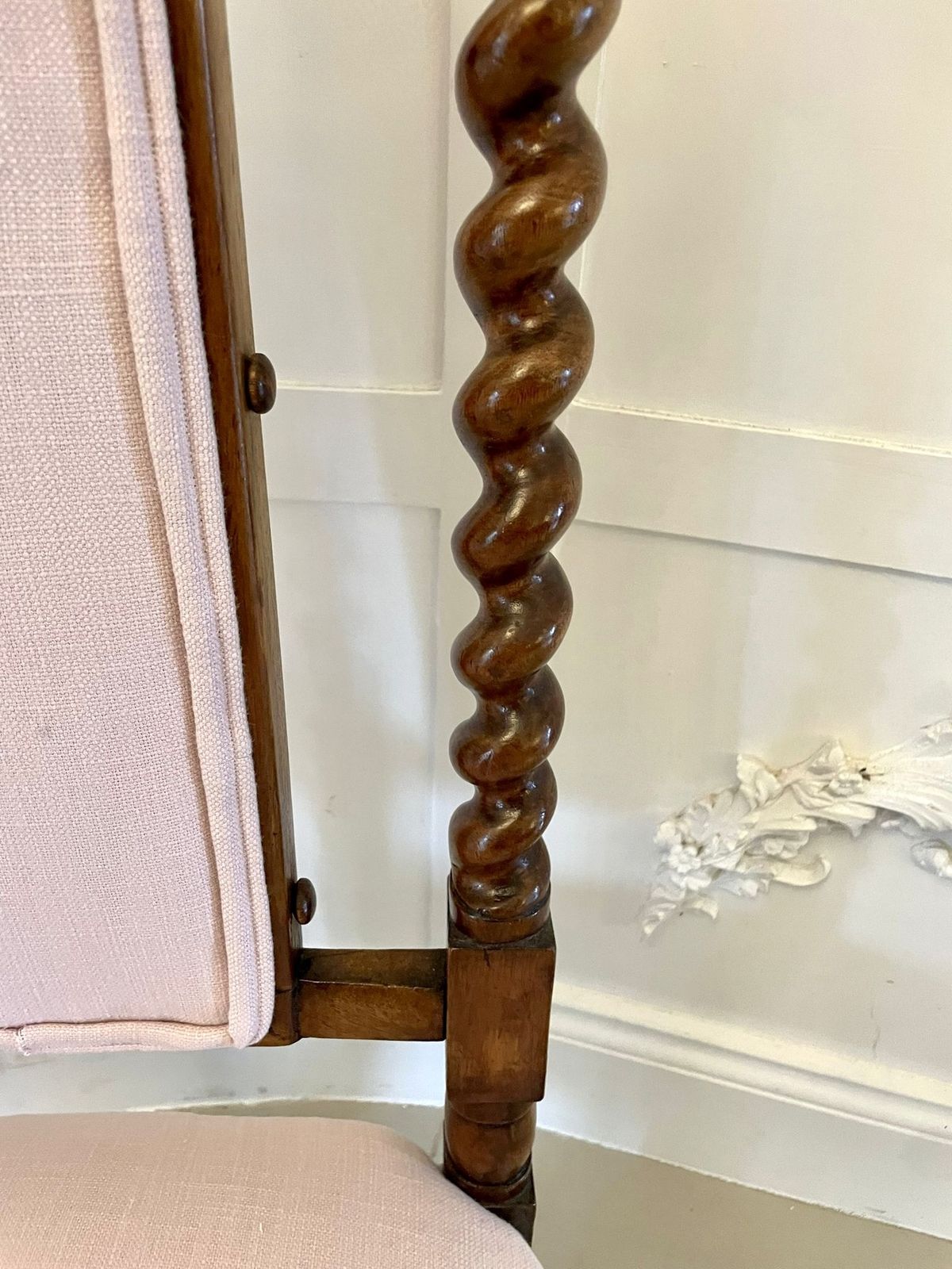 Antique 19th Century Carved Walnut Side Chair photo vintage
