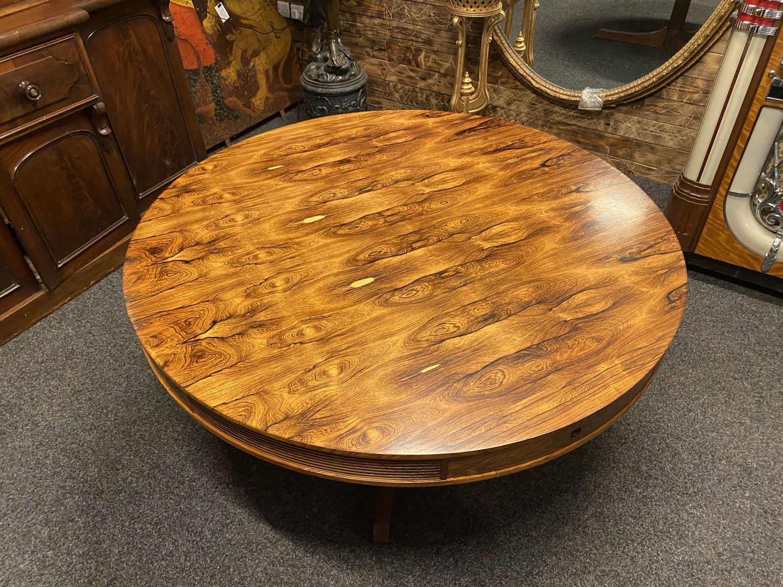 Archie Shine Rosewood Drum Table photo for sale
