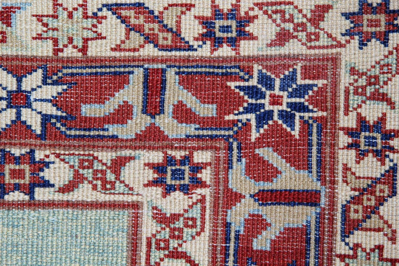 Modern Striped Rug, Kazak Handmade Carpet, Floor Afghan Rugs, Oriental Rug photo 760.0