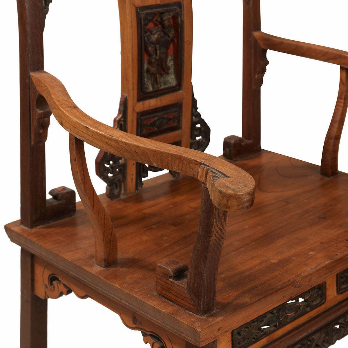 Ornate Carved Elm Armchair photo furniture
