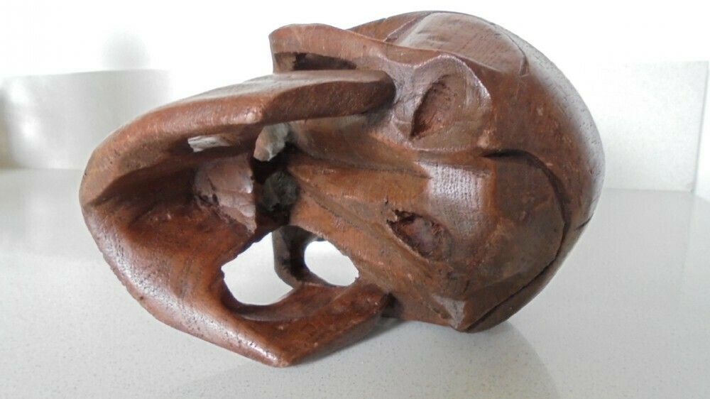 Early Carved Wooden Skull, 1800s photo buy