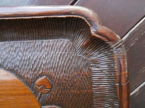 Antique Carved Inlaid Oriental Chinese Tray C.1900 photo buy