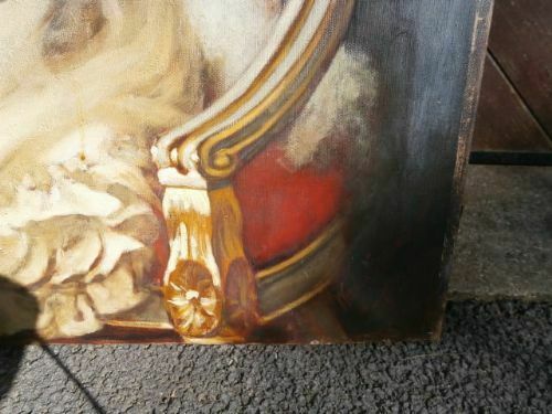 Antique Oil On Canvas Of Young Girl Weedon Grossmith 1882 photo vinterior