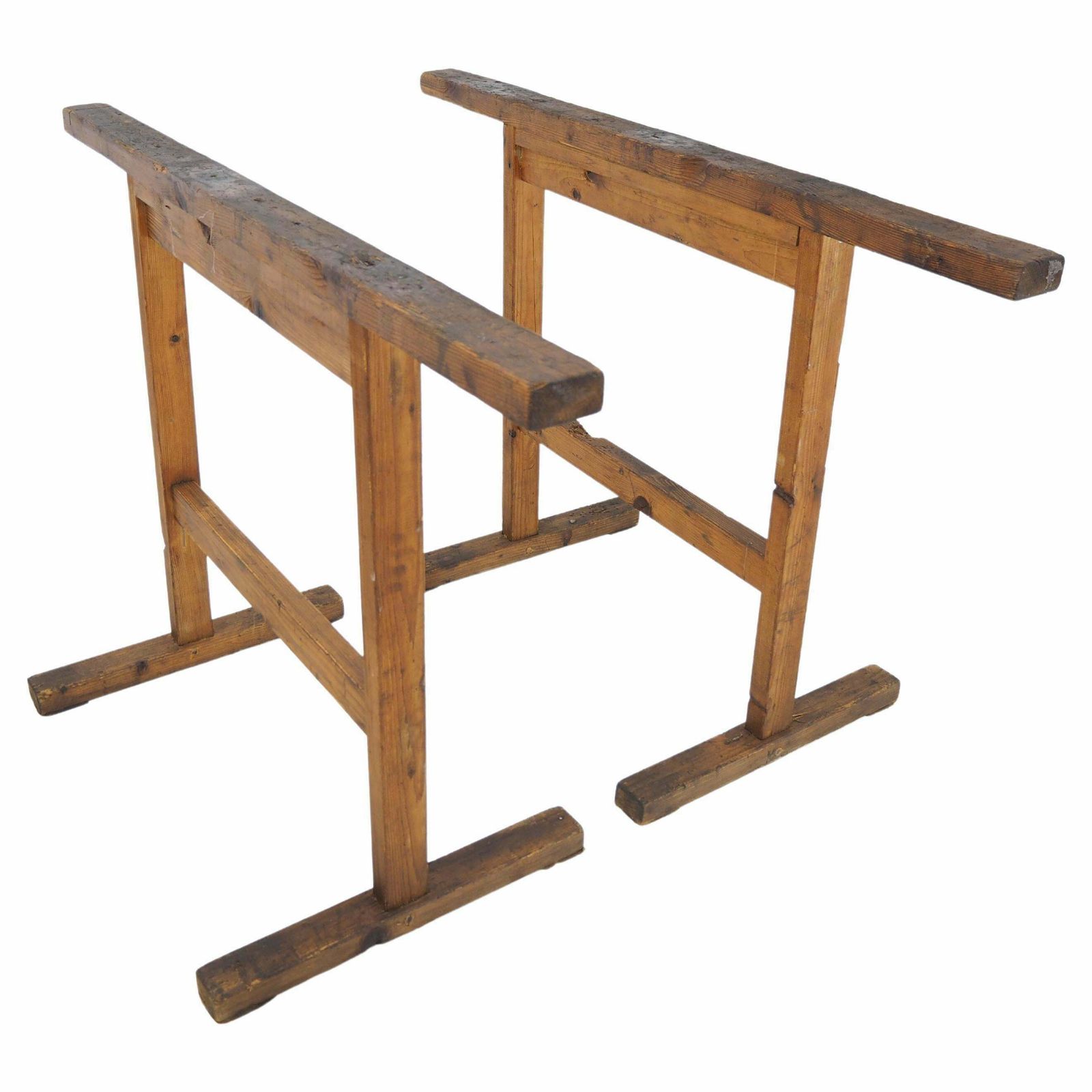 Pair Of Industrial Trestle Table Bases, Early 20th Century