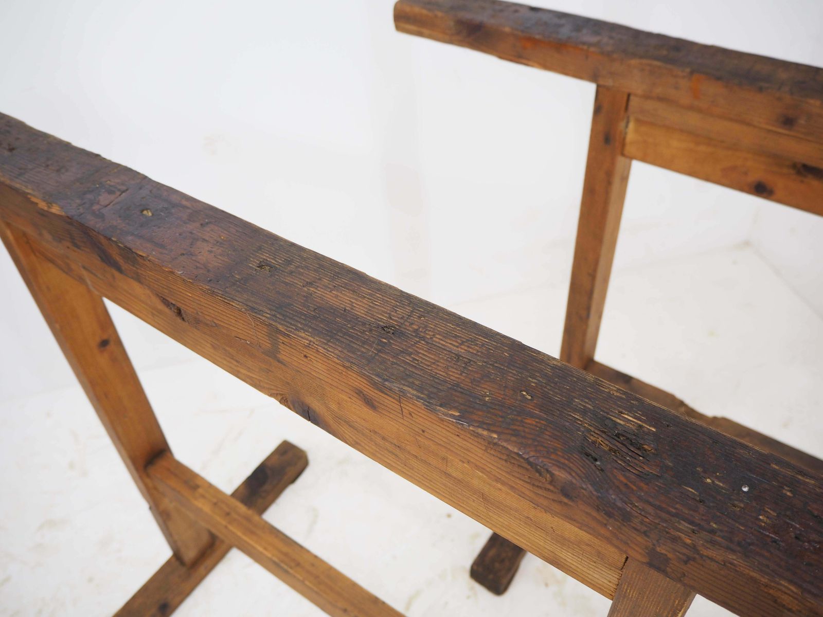 photo furniture Pair Of Industrial Trestle Table Bases, Early 20th Century