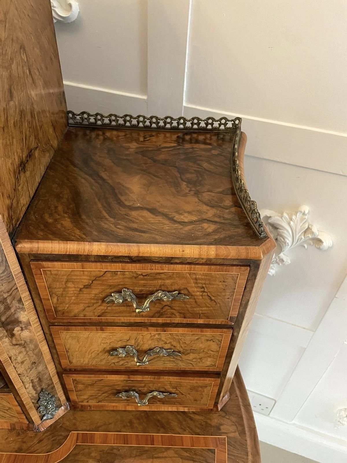 photo buy Outstanding Quality Antique Burr Walnut Bonheur De Jour Writing Desk