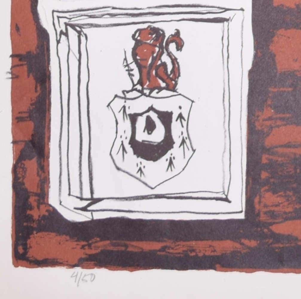 Margaret Souttar Trinity Hall, Cambridge Lithograph By Margaret Souttar 1960s photo furniture