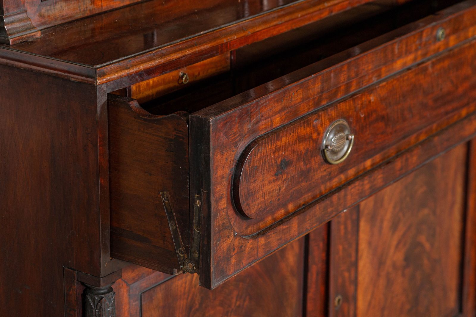 Furniture Large English Regency Mahogany Glazed Secretaire Bookcase photo