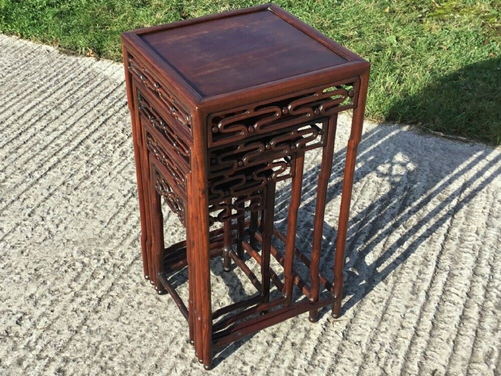 Fabulous Nest Of Four Chinese Rosewood Tables photo furniture
