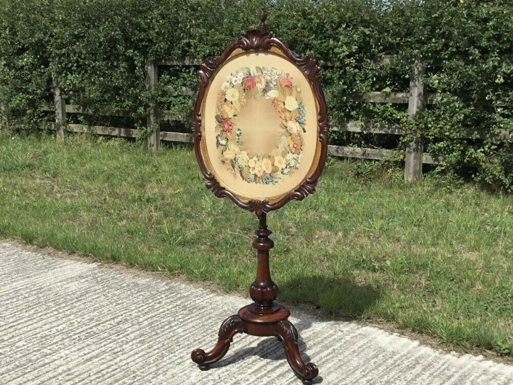 Rosewood Pole Screen Of Grand Proportions photo for sale