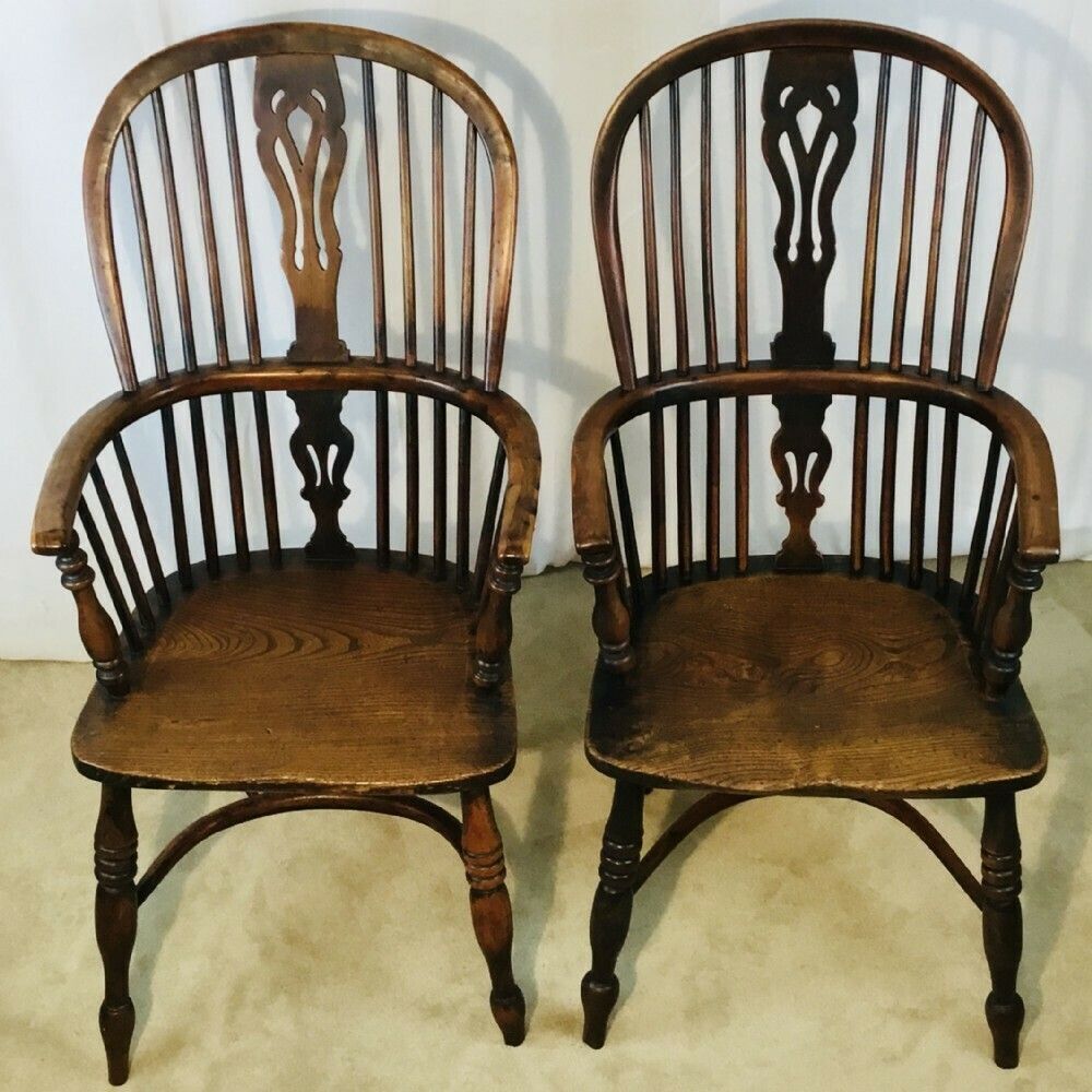 Pair Of Yew & Elm Windsor Chairs photo furniture