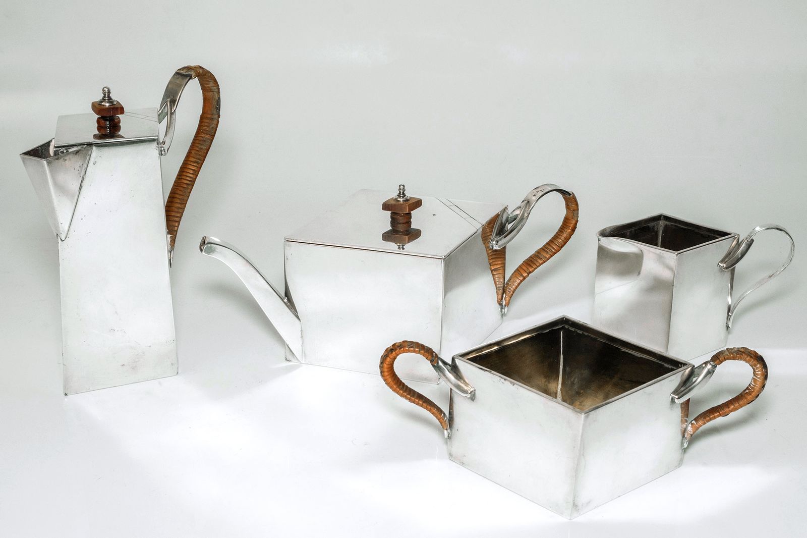 Art Deco Sterling Silver Four Piece Tea And Coffee Service By Mappin & Webb