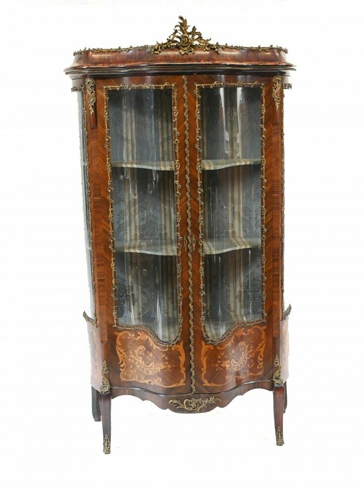 French Empire Vitrine Display Cabinet Inlay 1880