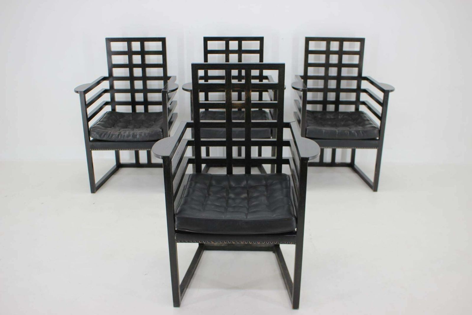 Set Of Four Josef Hoffmann Armloffel Chairs Made By Wittmann, Austria photo vinterior