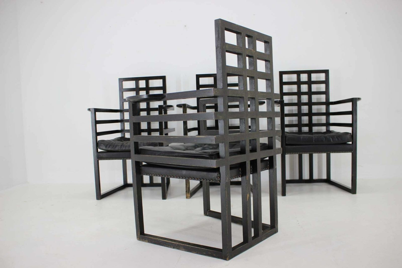 photo furniture Set Of Four Josef Hoffmann Armloffel Chairs Made By Wittmann, Austria
