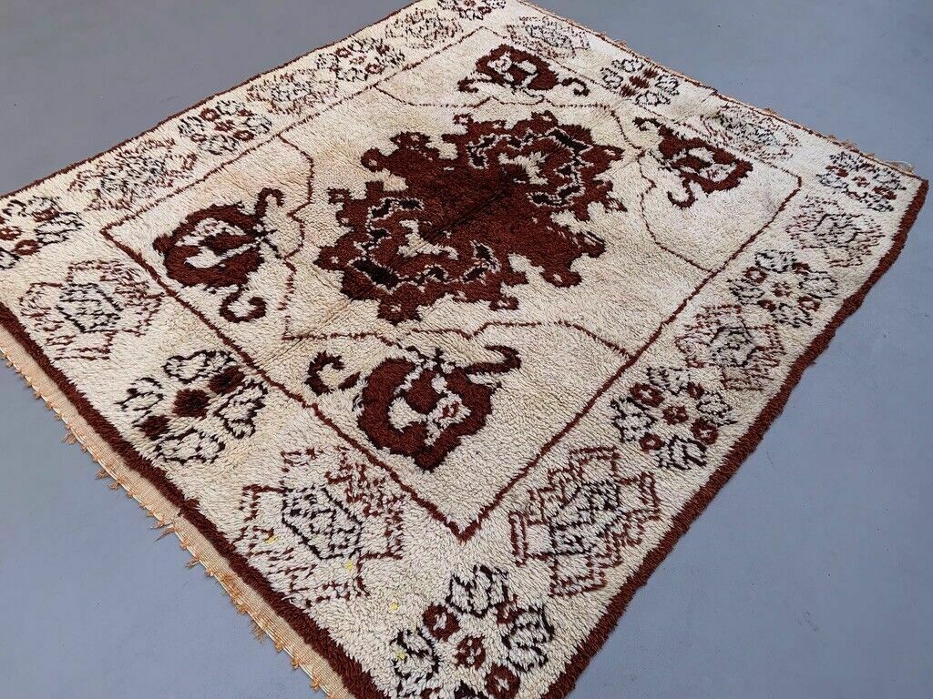 Vintage Moroccan Beni Ourain Rug 227x193 Cm, Berber Atlas, Large photo buy
