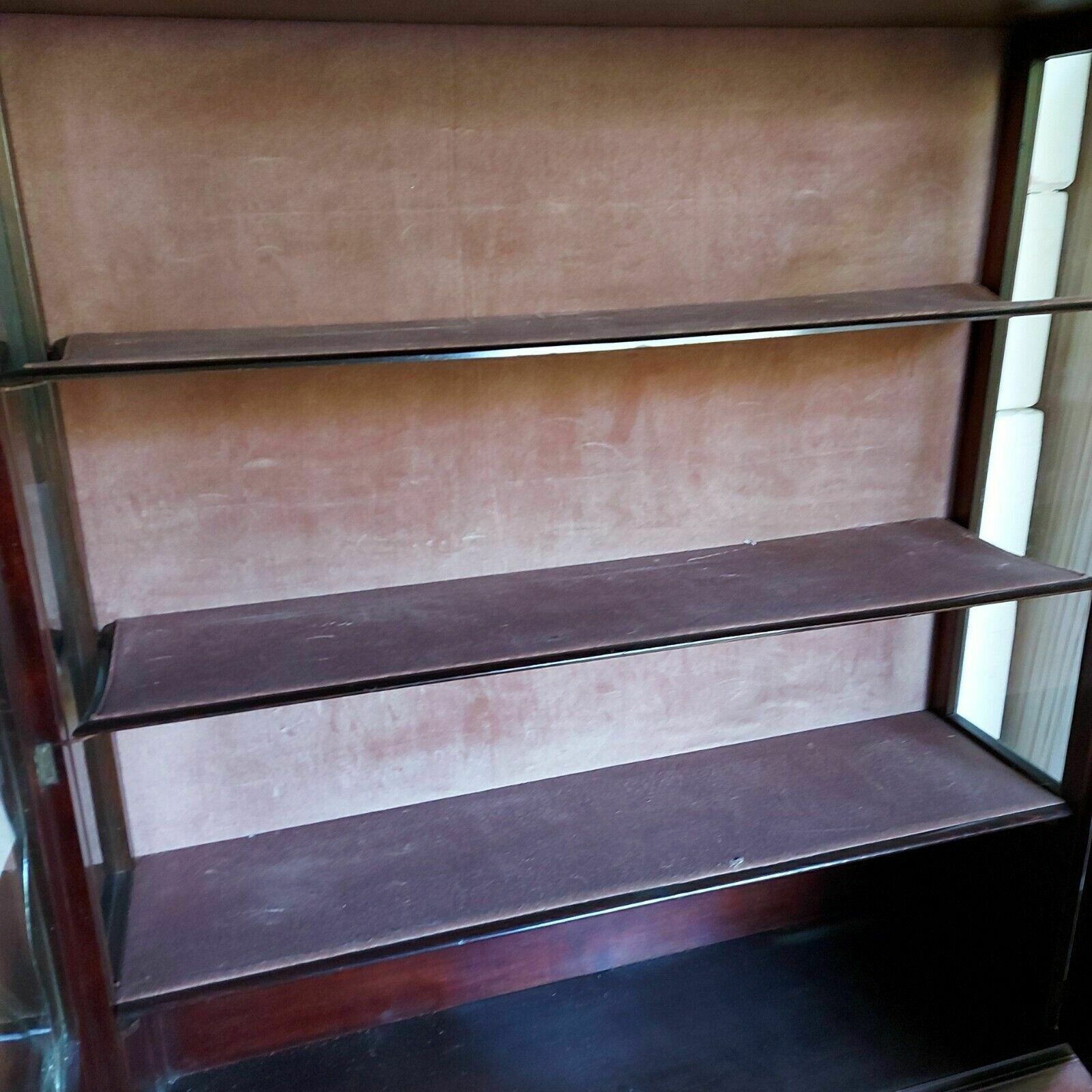 photo for sale 1920's Mahogany Double Door Display Cabinet On Queen Anne Legs For Restoration