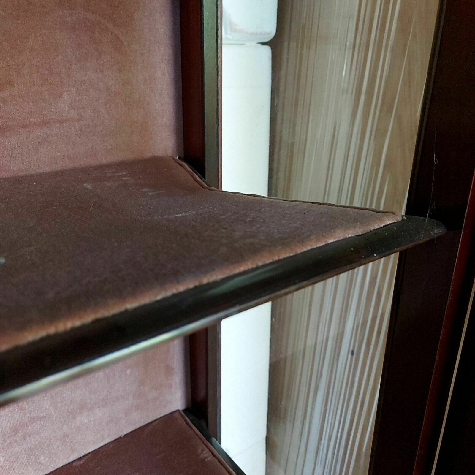 Furniture 1920's Mahogany Double Door Display Cabinet On Queen Anne Legs For Restoration photo