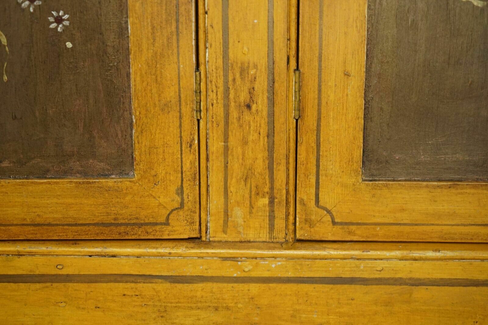 Furniture Antique Circa 1860 French Hand Painted Pine Housekeepers Sideboard Cupboard photo