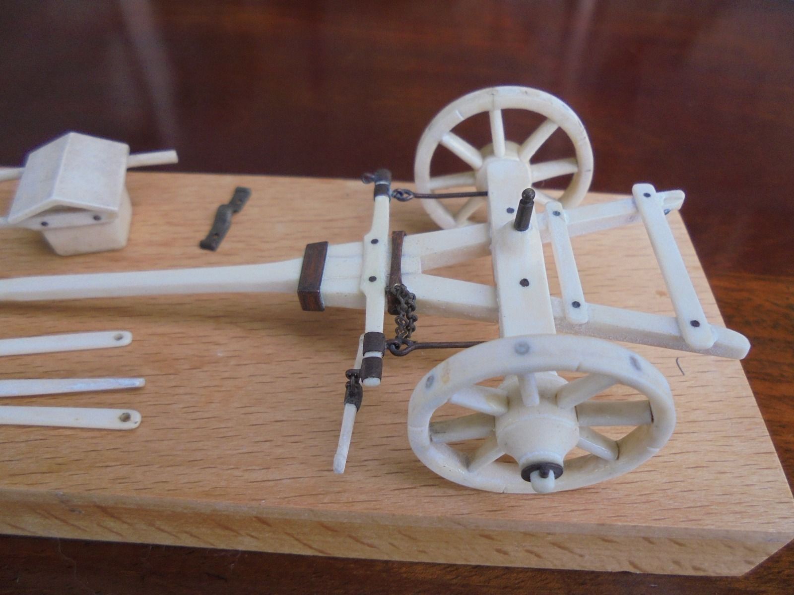 Antique Carved Bone Model Of A Cannon & Gun Carriage C.1900 photo buy