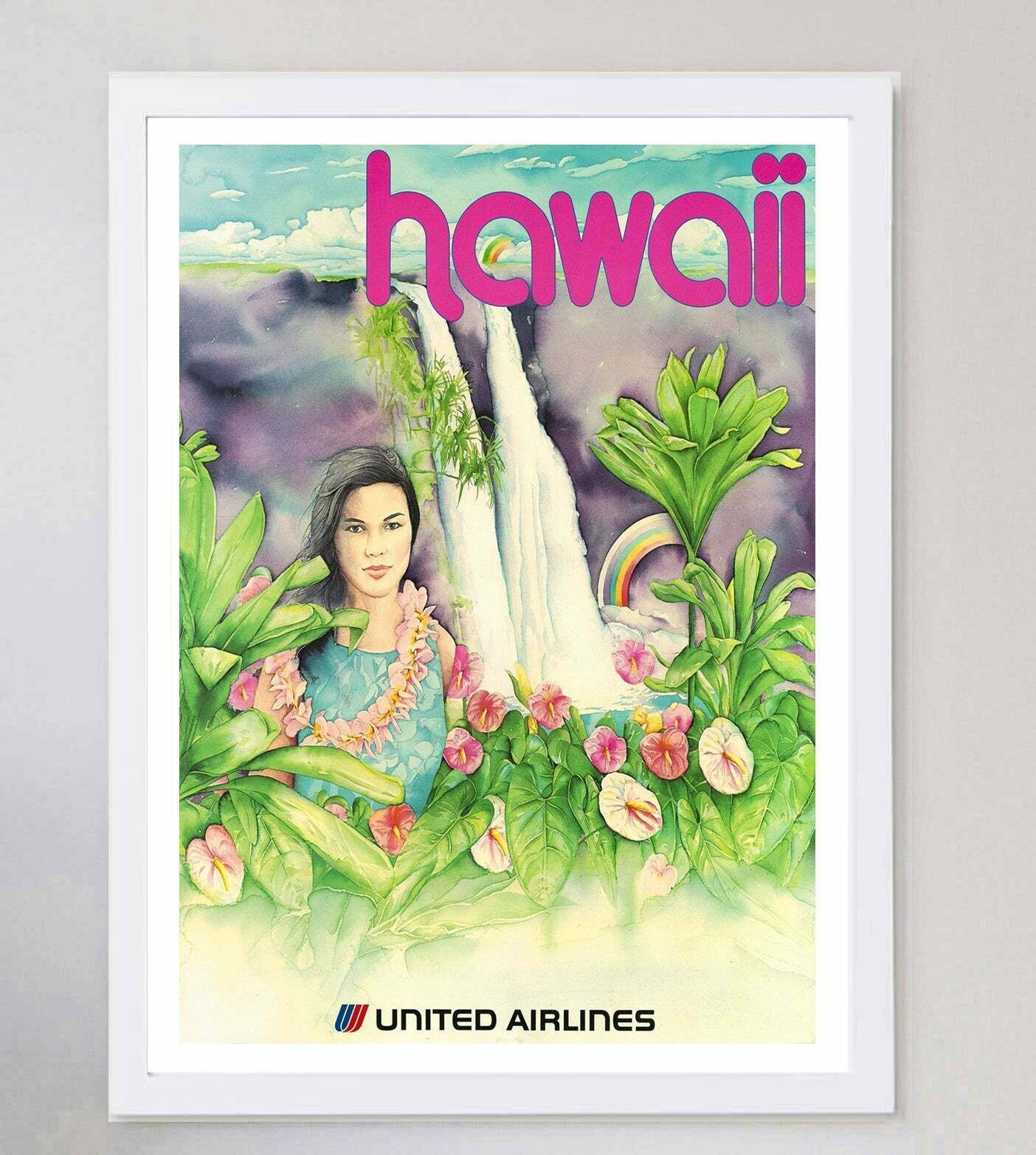 United Airlines   Hawaii Vendor 1970 Original Vintage Poster photo for sale