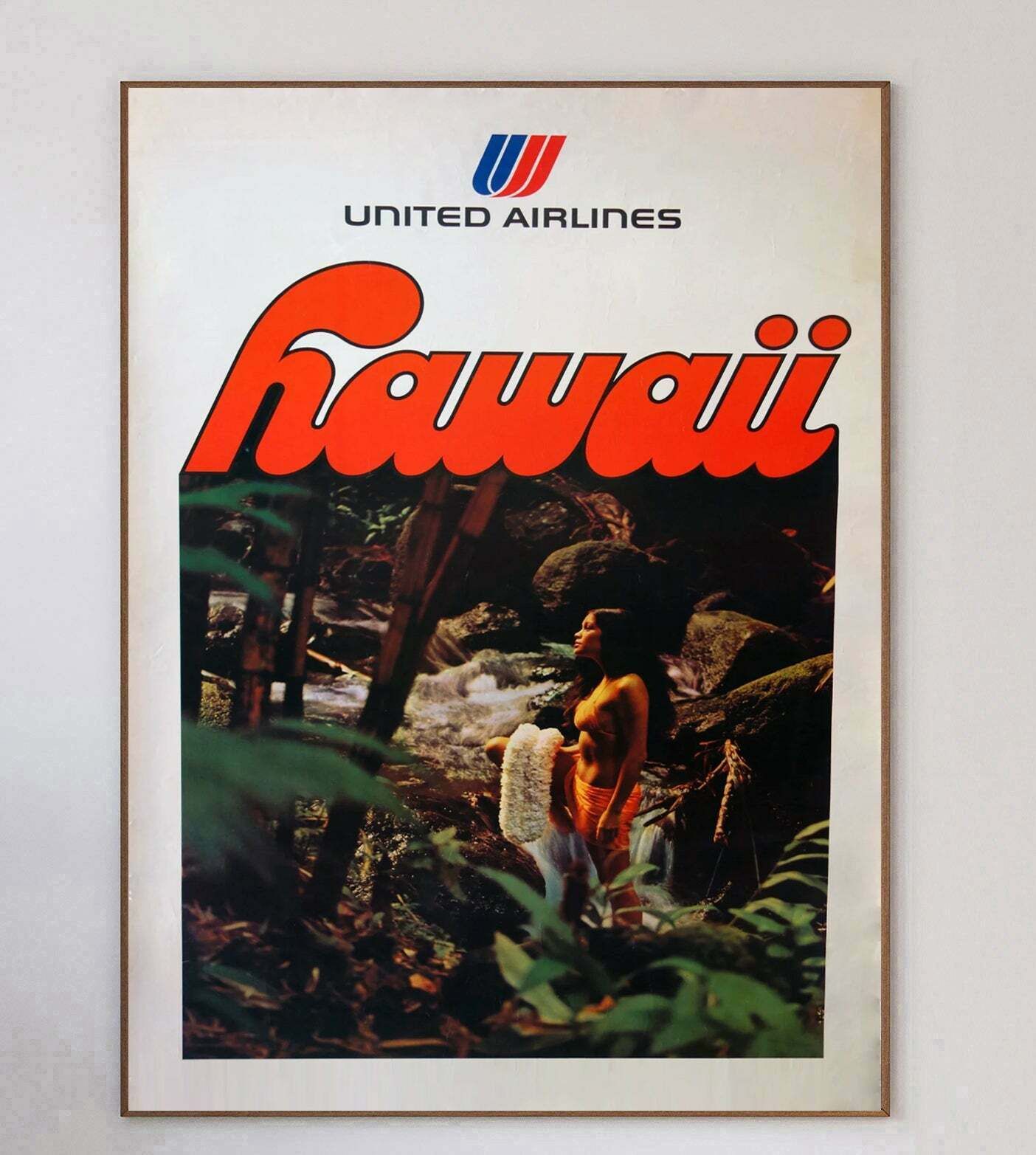 United Airlines   Hawaii Vendor 1977 Original Vintage Poster photo 430.0