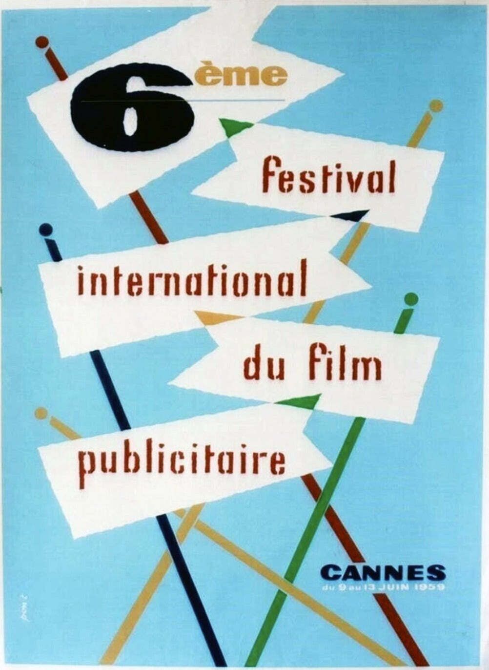 Cannes Film Festival 1959 Vendor 1959 Original Vintage Poster