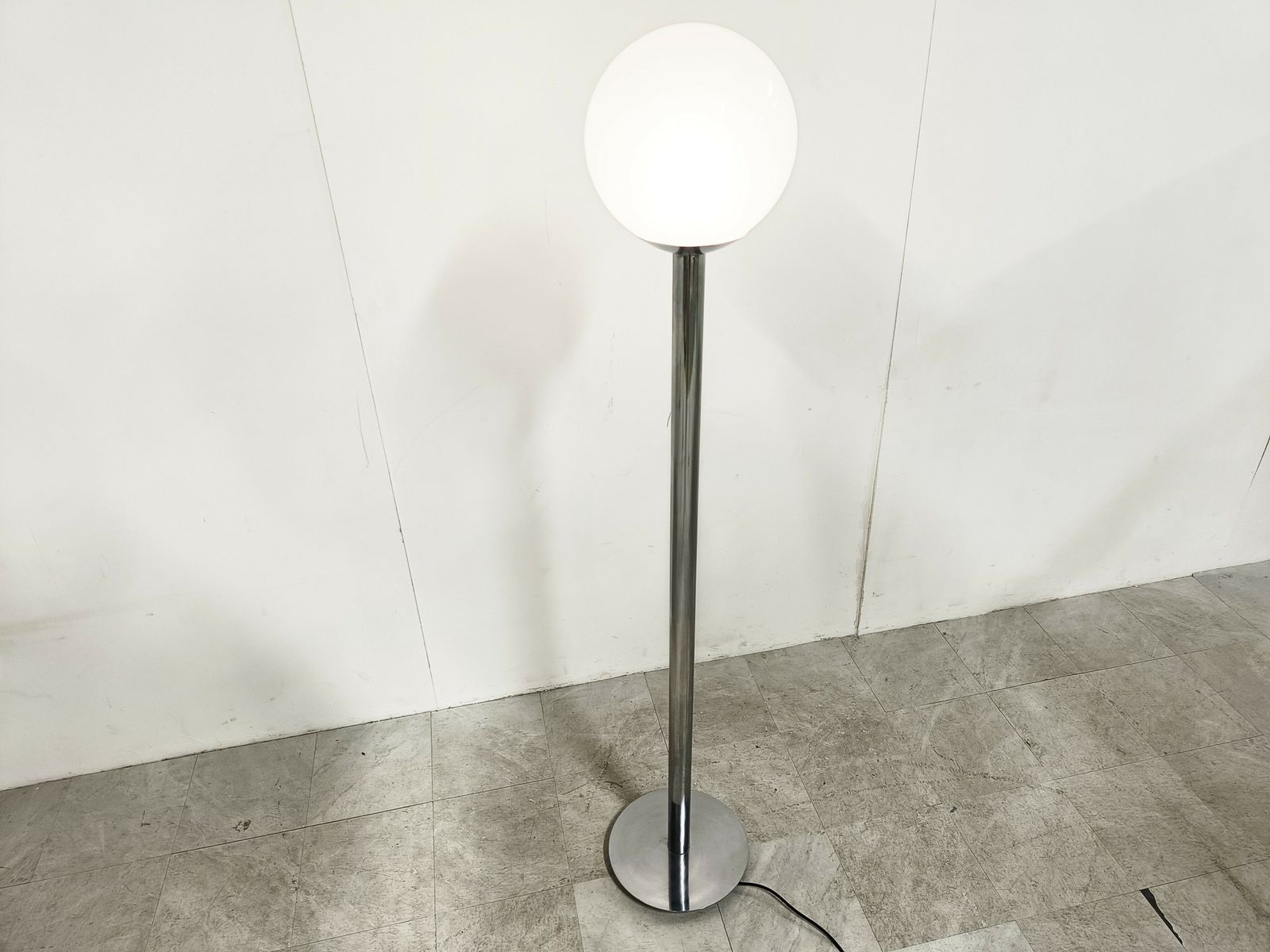 Vintage Chrome And Glass Floor Lamp, 1970s photo for sale