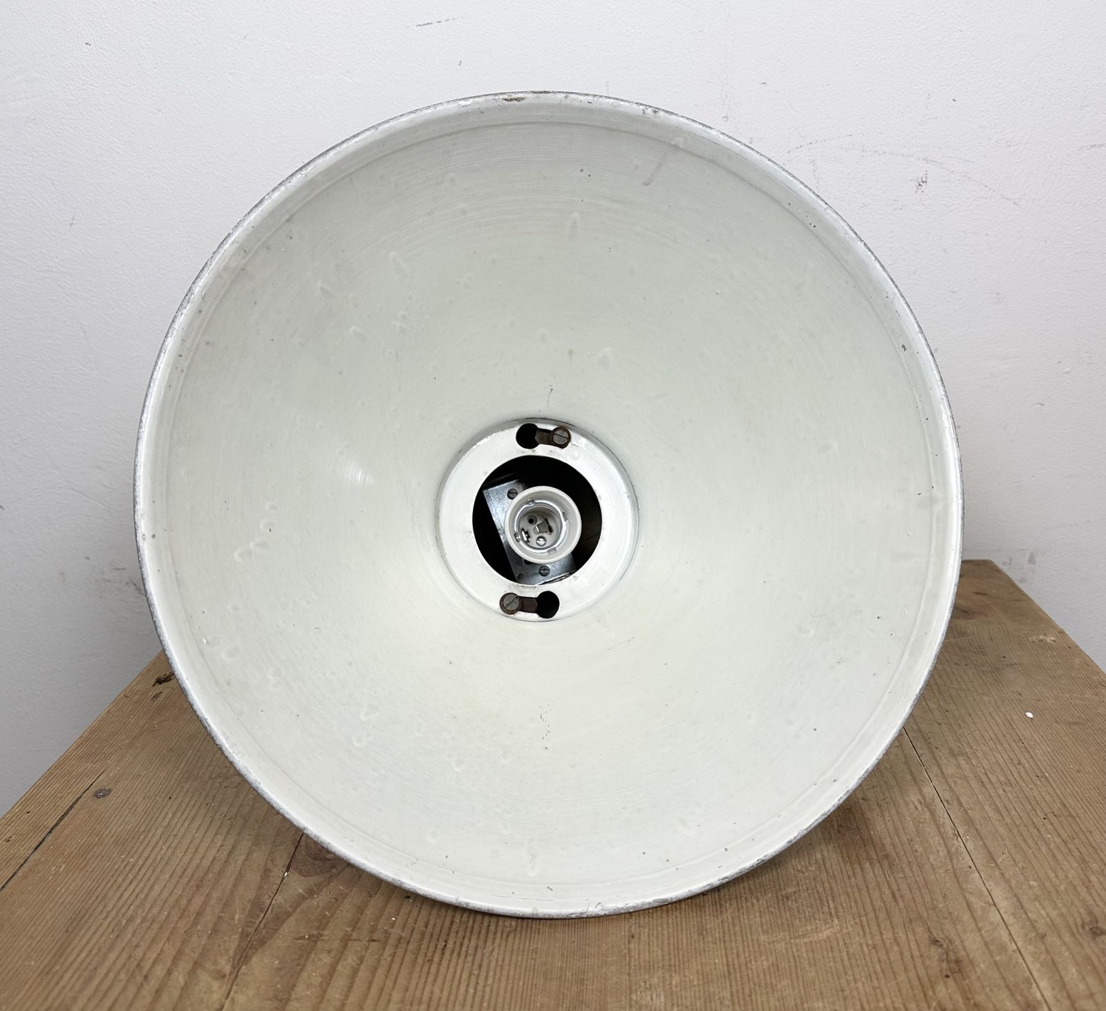 photo buy Industrial Aluminium Pendant Lamp From Polam Wilkasy, 1960s, 2x