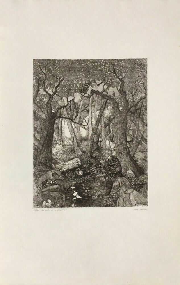 Pierre Bardeau   The Doors Of Perception   Engraving Signed Fantasy 1977