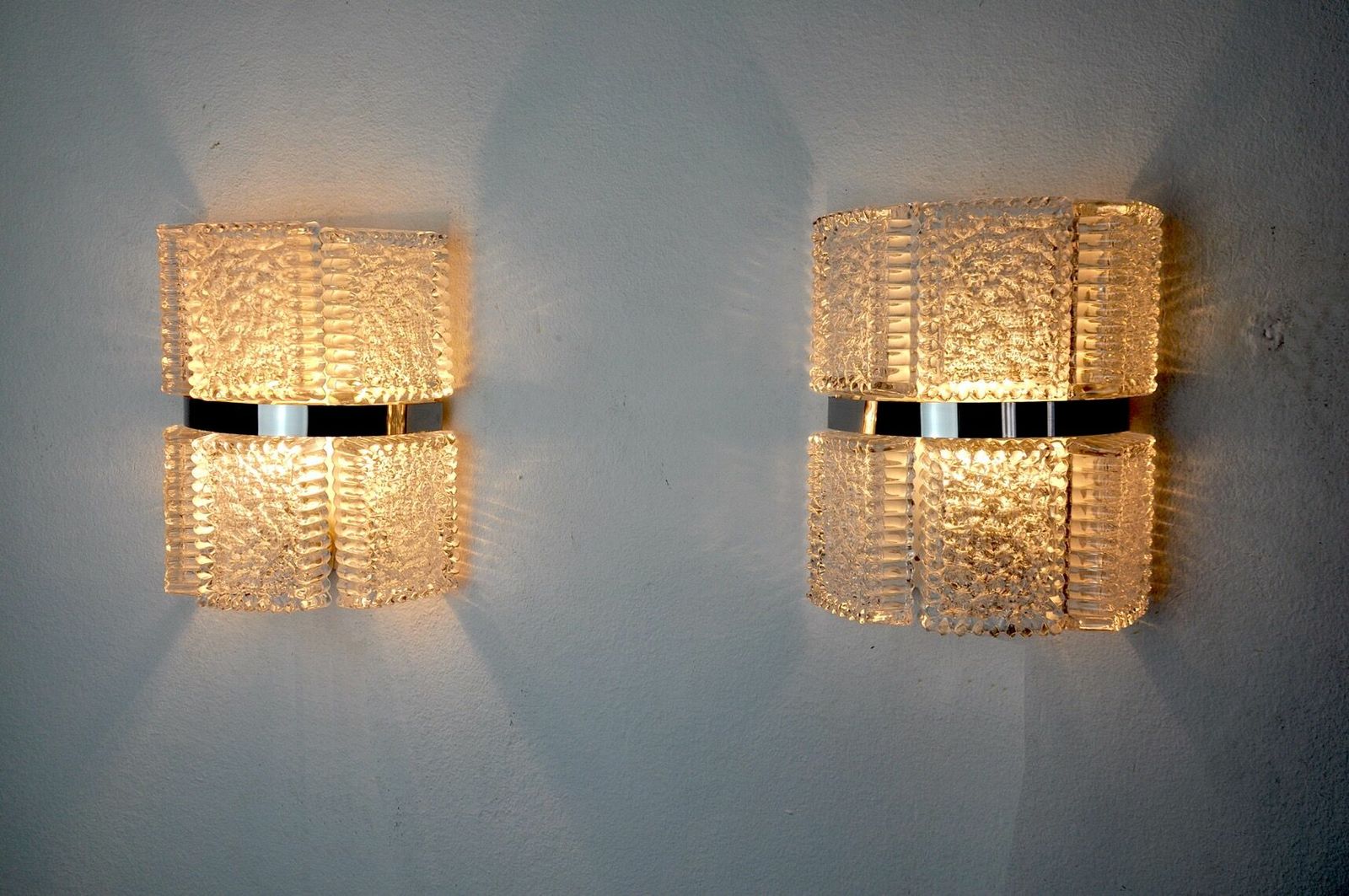photo furniture Pair Of Sconces By Kaiser Leuchten, Frosted Glass, Germany, 1960