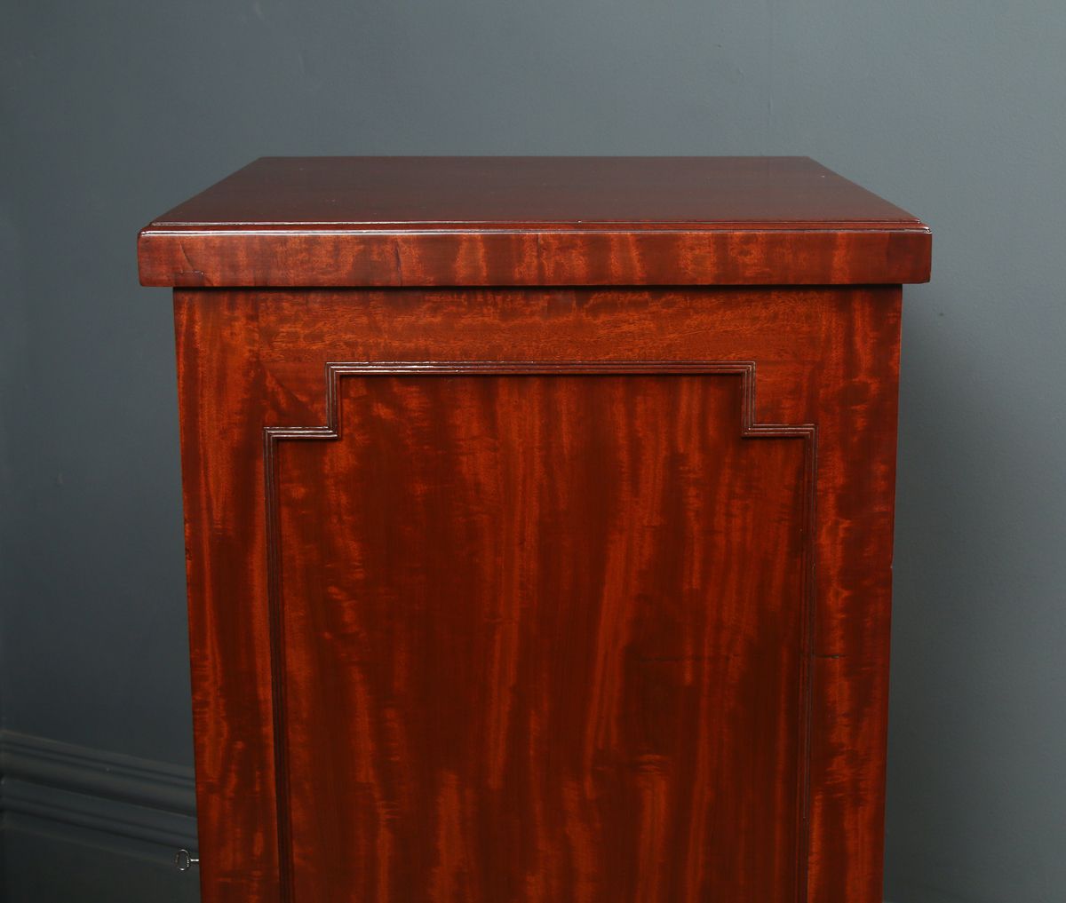 photo buy English Pair Of Regency Figured Mahogany Pedestal Cabinets / Cupboards (Circa 1820)