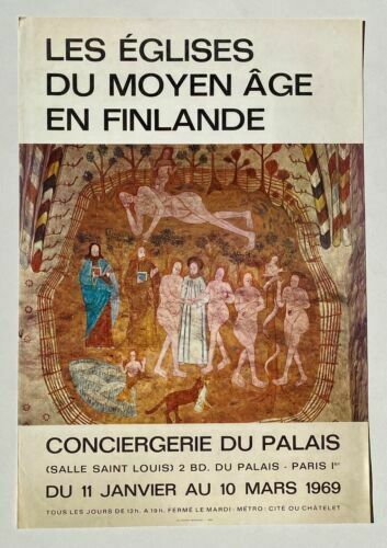 Finaland Poster Poster Exhibition The Churches Of The Middle Ages In Finland  Paris 1969