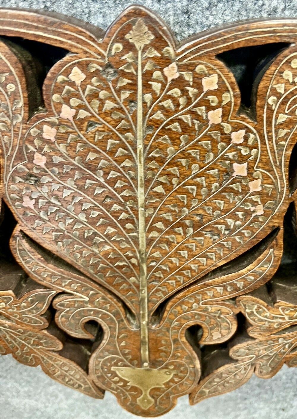 Indian Hoshiarpur Brass Inlaid Savronola Style Armchair photo Furniture