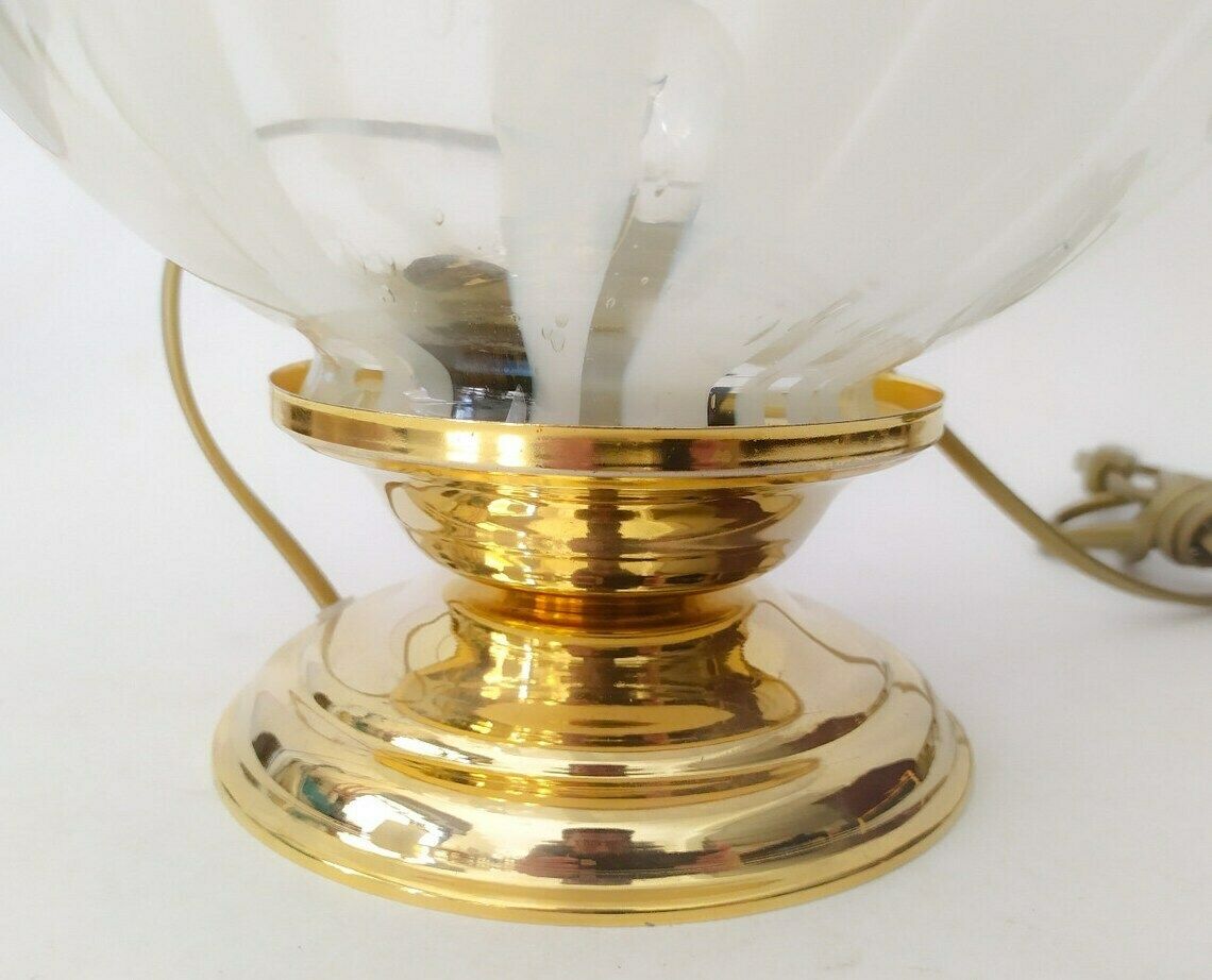 Table Lamp In White And Transparent Murano Glass Vintage Design Mazzega Zuccheri Nason Gold Base photo buy